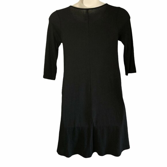 Zenana Outfitters Dress Jersey Black Pockets Womens Small 3/4 Sleeve A Line Casu - Picture 3 of 4